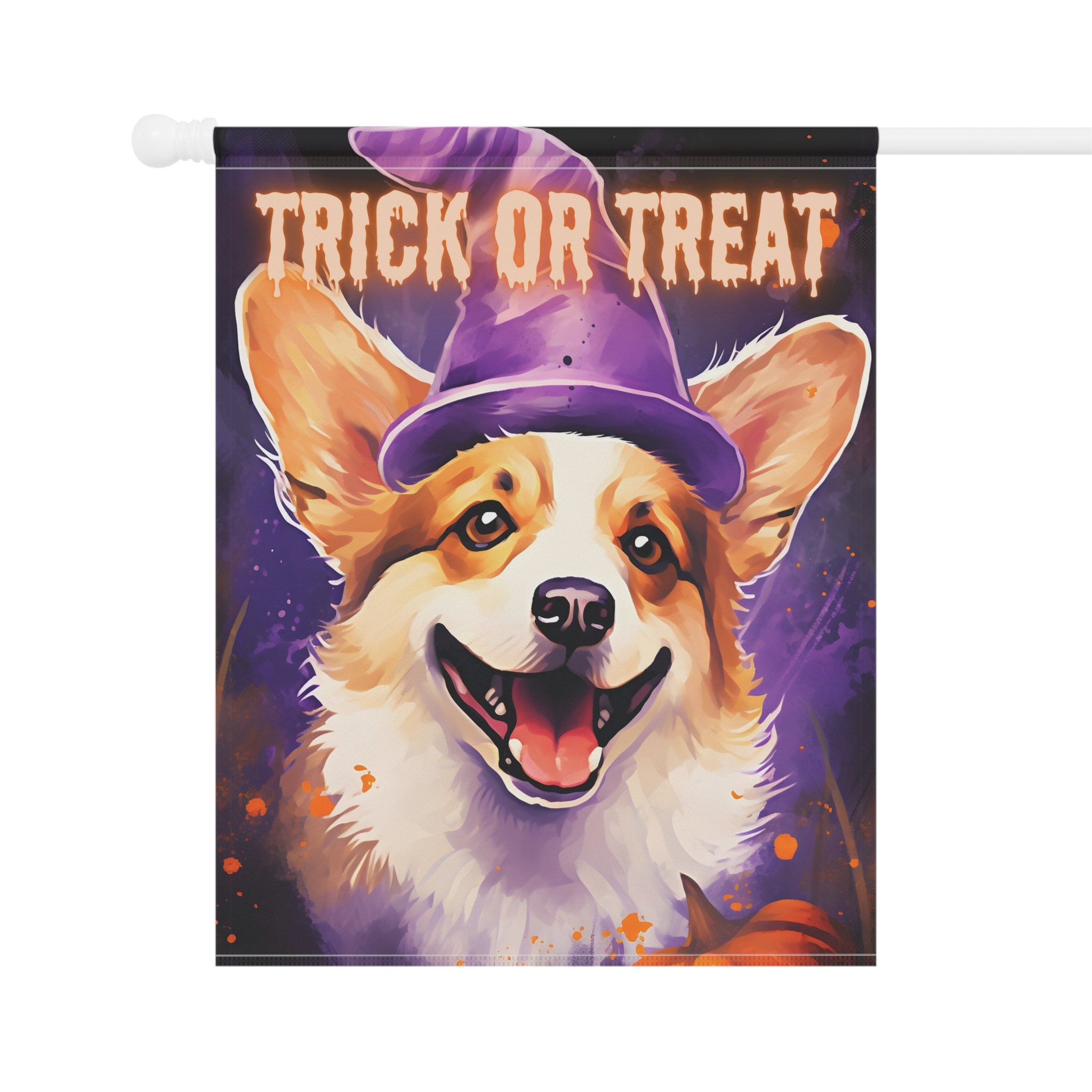 Halloween Corgi Flag - Gift for Pembroke Welsh Corgi Mama Dad or