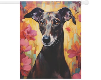 Greyhound Frühling Flagge - Geschenk für Hundemama Muttertag Geburtstag Valentinstag Weihnachten - Outdoor Frühling Wohnkultur Garten Dekoration