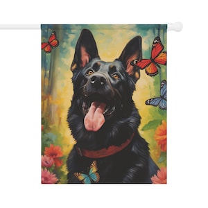 German Shepherd Spring Flag - Mother&#39;s Day Dog Gift or for Dog Mom Dog Dad or Dog Lover - Outdoor Dog Decor - Garden Decoration
