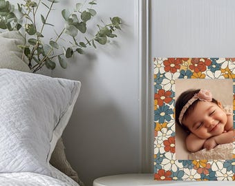 Flower Power Picture Frame 5x7: Colorful Hippie Gift