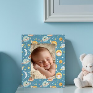 Space Photo Frame 5x7:  Personalized 5x7 Frame Gift, Baby shower Gift, Space Theme Gift, Popular Picture Frame, Trendy New Parent Gift