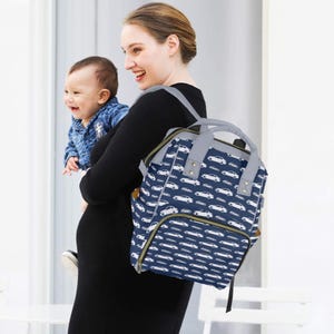 Race Car Diaper Bag Best Seller Trending Diaper Bag Popular Diaper Bag Multi-Functional Diaper Bag Race Car Theme Baby Shower Gift Newborn
