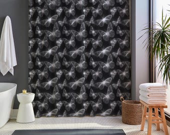 Glowing Butterfly Shower Curtain | Fantasy Bathroom Decor