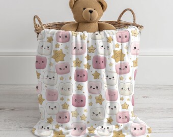 Marshmallow Swaddle Set | Blanket & Bow Bundle and Car Seat Cover, Blanket