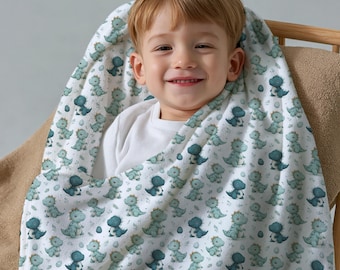 Dinosaur Egg Swaddle Set | Blanket & Bow Bundle and Car Seat Cover