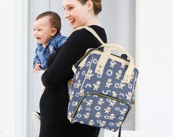 Teddy Bear Diaper Bag Backpack: Insulated, Large Capacity Nylon