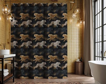 Cheetah Print Shower Curtain | Vintage Style Bathroom Decor