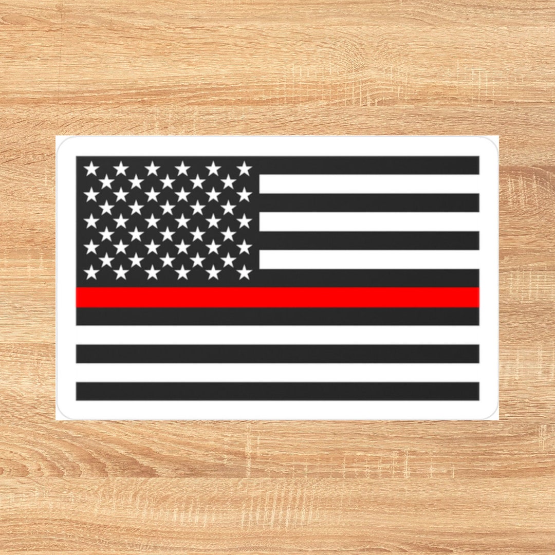 Thin Red Line Flag Sticker - Etsy