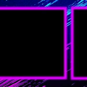 May include: Two neon pink frames on a blue and purple background with a diagonal pattern. The frames are empty.