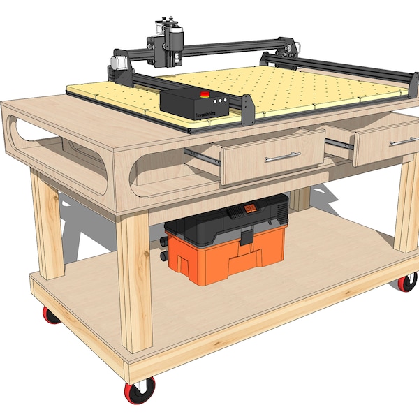 Workbench Build Plans CNC Table With Storage | Inventables 1,000mm X Carve Wookbench Plans | Woodworking Plans | PDF Plans Woodworking