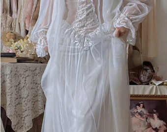 Victorian White Cotton Night Dress Vintage Nightgown - Etsy