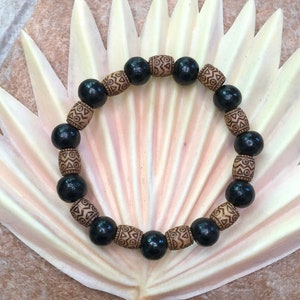 Wooden Bead Bracelets | Boho Bracelets | Boho Gifts | Stackable Bracelets | Boho Jewelry | Boho Accessories | Style #1 | Black and Brown