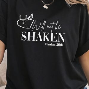 Christian Women&#39;s T-Shirt, Psalm 16:8 Shirt, Unisex Heavy Cotton Tee, Religious Graphic Tee, Inspirational Shirt