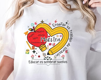 Maestra T-Shirt - Spanish Teacher Tee, Latina Teacher Gift