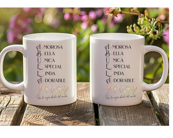 Abuela Ceramic Mug: Floral Grandma Gift (11oz, 15oz)