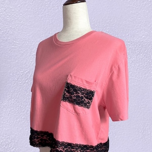 Pink and Lace Crop Top