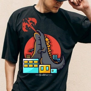Kaiju T-shirt - Godzilla Inspired Unisex Tee - Movie Monster DTG Printed Top - Japanese Pop Culture Pullover - Film Graphic Design