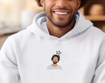 Felpa con cappuccio ispirata a J. Cole ricamata - Maglione per artista musicale hip hop - Felpa Dreamville - Pullover DR Forest Hills - Stampa artistica minimalista