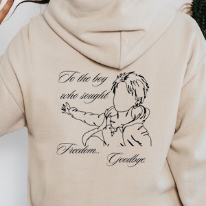 Attack on Titan Inspired &#39;To the Boy Who Sought Freedom, Goodbye&#39; Hoodie - AOT The End Sweater - Anime Fan Gift Sweatshirt - Eren Yaeger DTG
