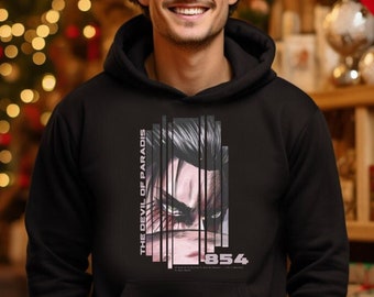 Eren Yeager Devil of Paradis Hoodie | Attack on Titan Anime Fan Sweater | Survey Corps Pullover | Scouting Legion Jacket |AOT Manga Fan Gift