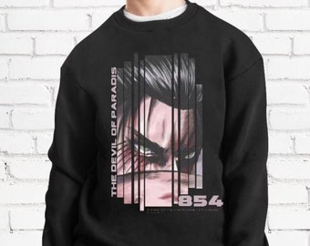 Eren Yeager - Sweatshirt The Devil of Paradis - Attack on Titan geïnspireerde merchandise - Anime fankleding - AOT cadeau mangaliefhebber