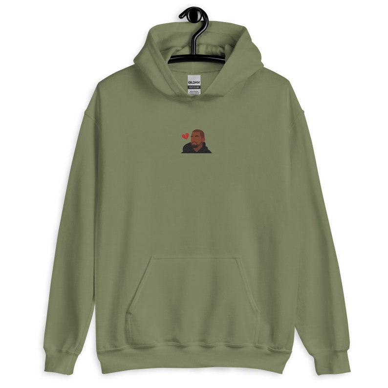 Kanye West Inspired Embroidered Hoodie - Yeezy Vintage Aesthetic Pullover - Chicago Rapper Sweater - 808s and Heartbreak Sweatshirt
