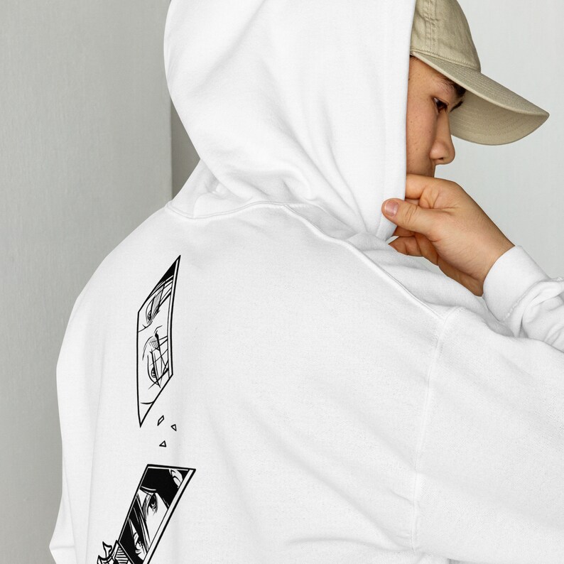 Anime Hoodie -Levi and Mikasa Ackerman DTG Print Back Design - AOT Sweater - Attack on Titan Sweatshirt - Anime Gift image 3