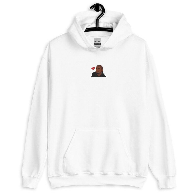 Kanye West Inspired Embroidered Hoodie - Yeezy Vintage Aesthetic Pullover - Chicago Rapper Sweater - 808s and Heartbreak Sweatshirt