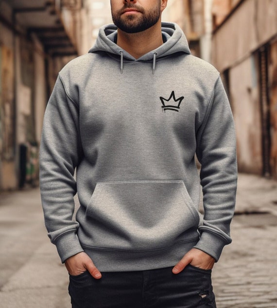 Spray Paint Inspired Crown Embroidered Hoodie Streetwear Statement Piece Sweater King Queen Sweatshirt Minimalist Art Pullover Etsy UK