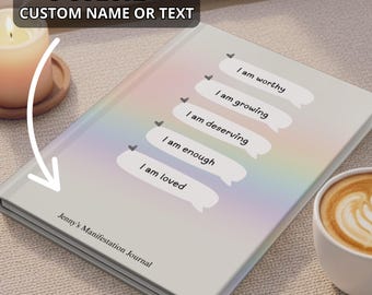 Custom Name Affirmation Journal | Personalized Manifestation Self Care Hardcover Diary | Gratitude Journal Gift I am | Mindfulness