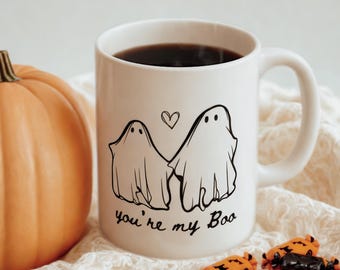 You are My Boo Ghost Mug Cute Halloween Couple Coffee Cup Spooky Love Gift Romantic Ghost Mug 11oz 15oz Boo Mug for Him or Her