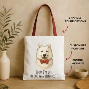 Custom Pet Portrait Tote Bag: Personalized Dog Cat Lover Gift