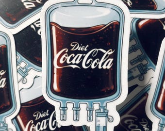 Diet Coke IV Taschenaufkleber - Wasserfester Vinylaufkleber