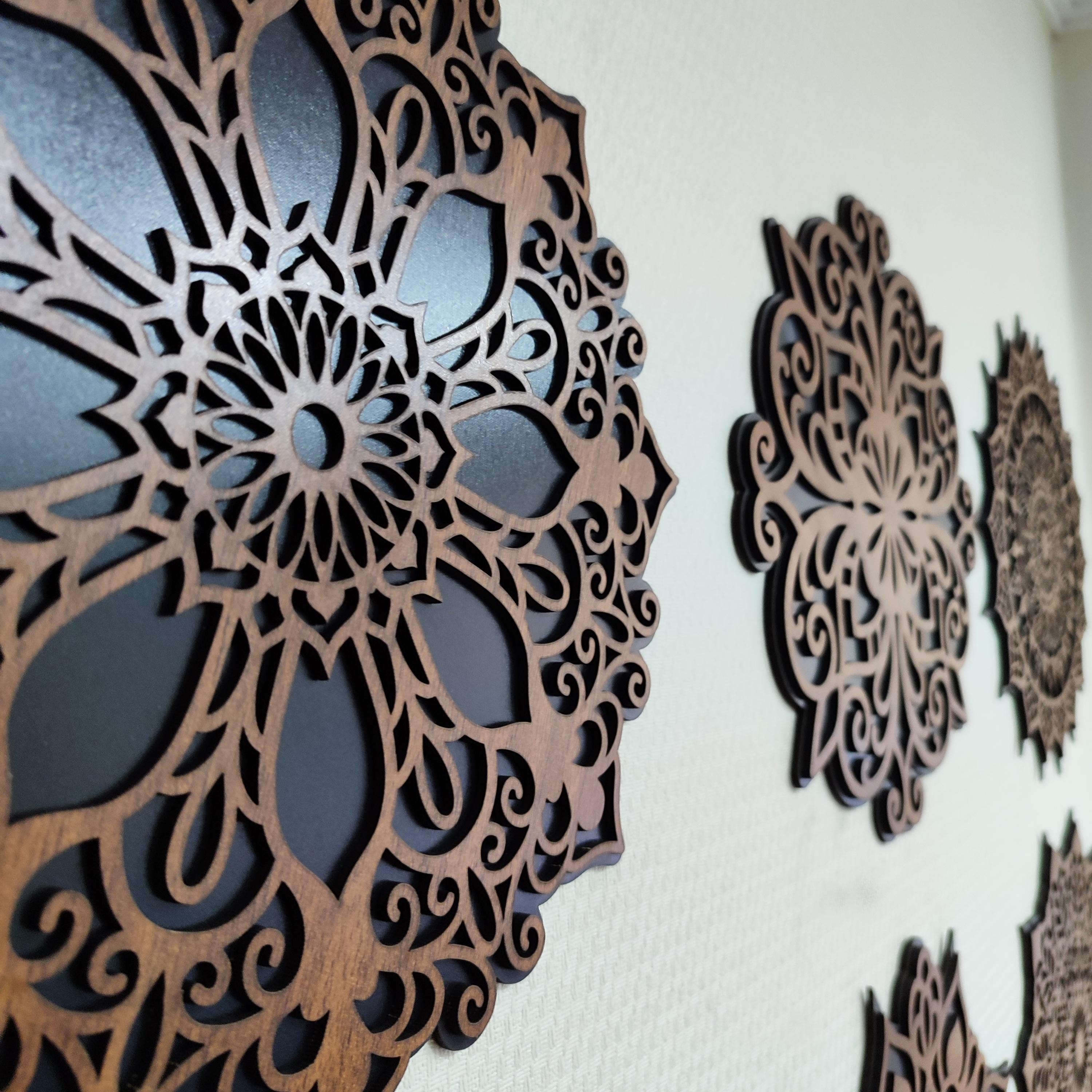 Mandala Wooden Wall Decor, Living Room Wall Hanging, Gift for New House, Wooden Mandala Wall Art ...