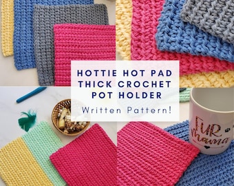Gehaakt Hot Pad-patroon voor beginners: dubbeldikke pannenlap (pdf-patroon)