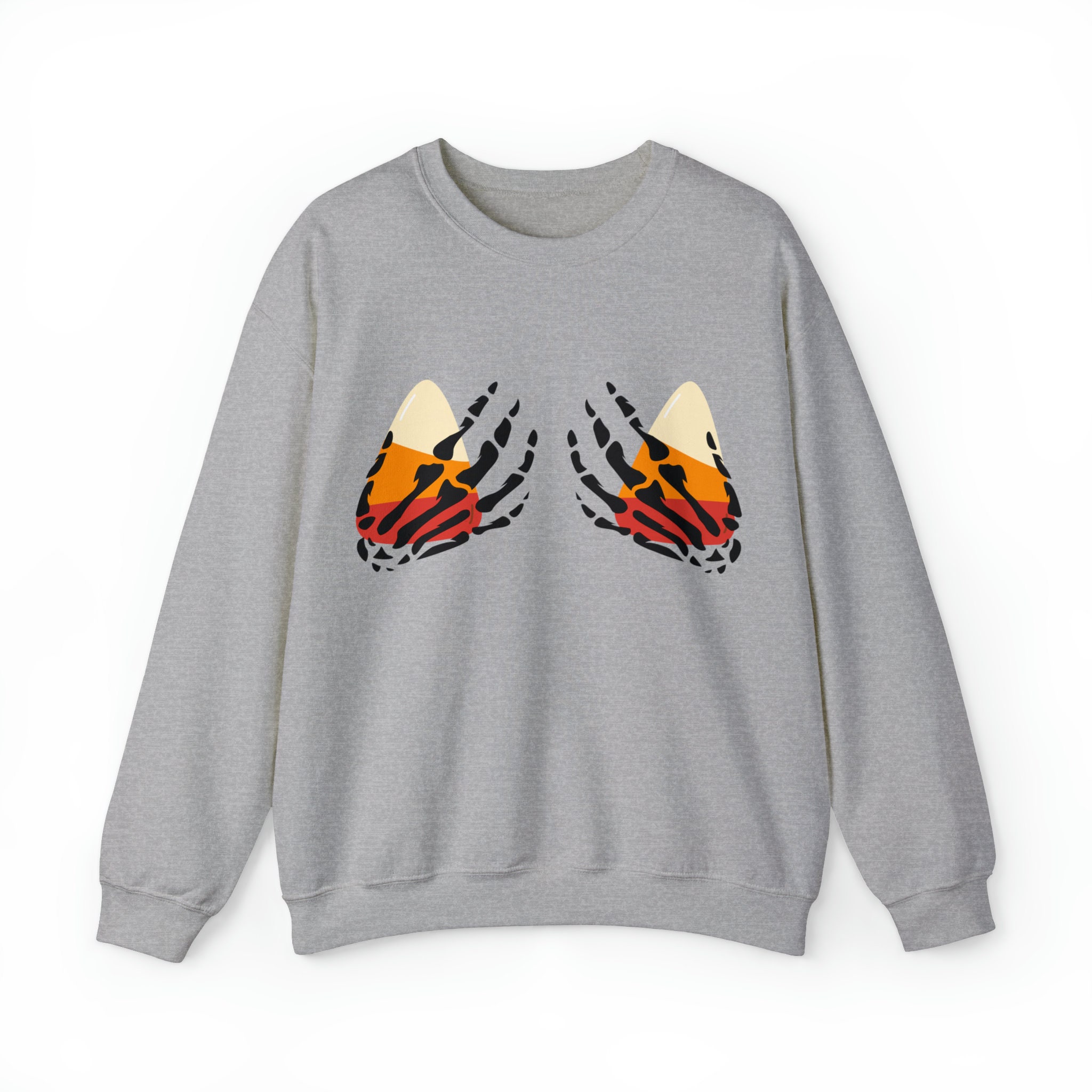 Discover Skeleton Hands | Halloween Candy | Candy Corn | Halloween Fun | Women's Sweatshirt | Unisex Heavy Blend Crewneck Sweatshirt