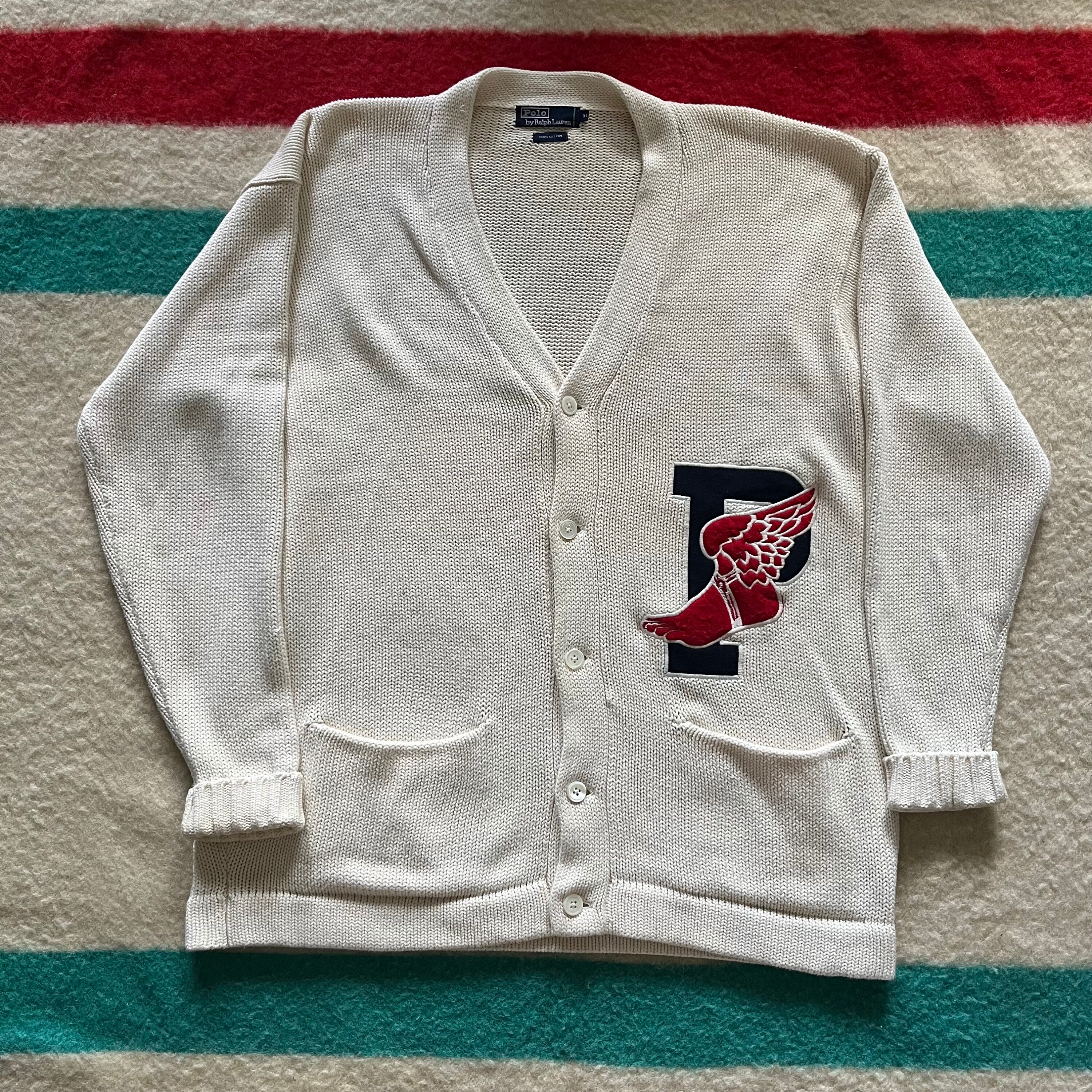 トップス Polo ralph lauren 92 P WING CARDIGAN P-Wing Cotton Cardigan