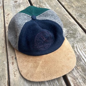 帽子 80s~90s Eddie Bauer two tone color cap Cindeer 80s 90s Neon Hat Nylon Cap Retro Adjustable Cap for Women