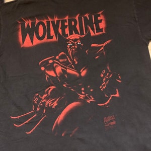 1990er Jahre Marvel Comics X-Men Wolverine Signal Sport Big Print Tee Shirt XL Bild 9