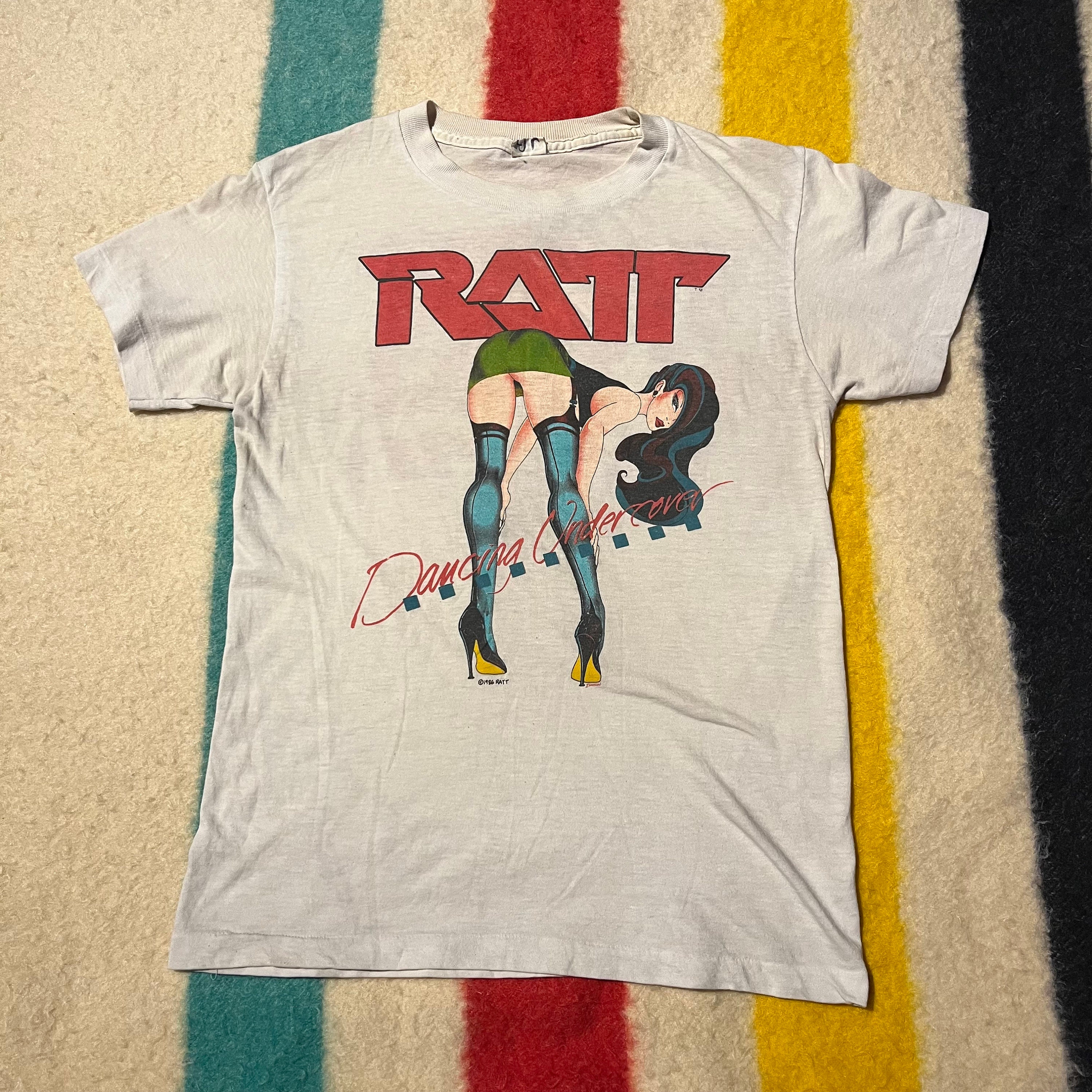 1987 Ratt Band Tour Tee Shirt Glam Metal Rock Sexy Girl 1987 Ratt Band Tour Tee Shirt Glam Metal Rock Sexy Girl