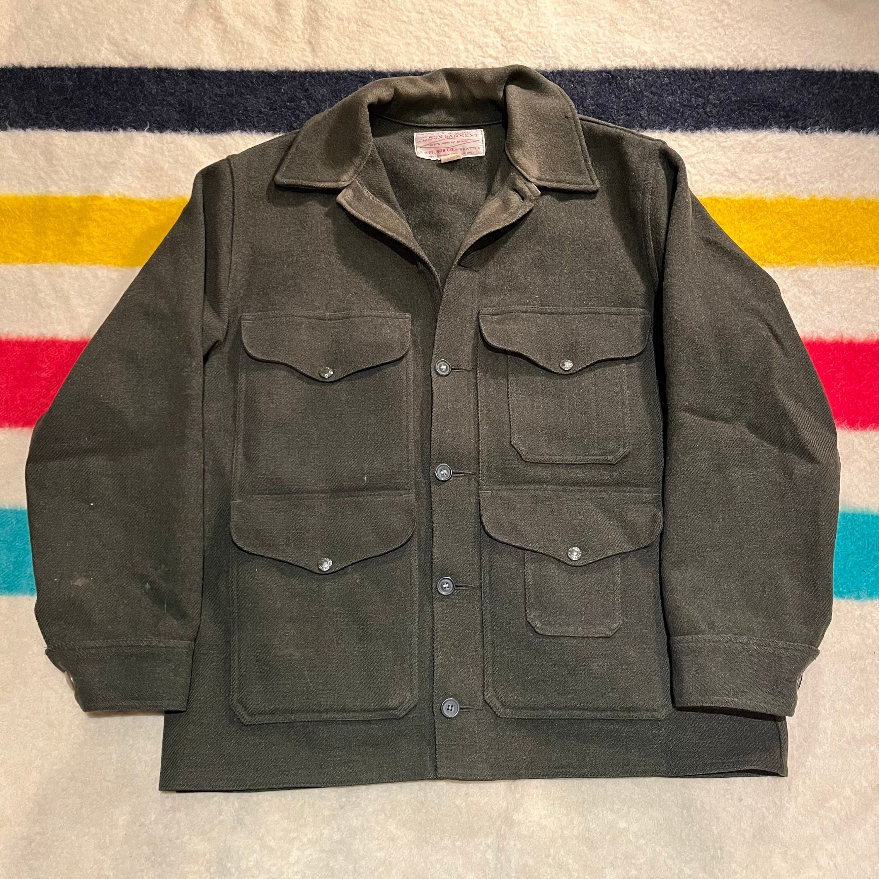 Vintage C.C Filson Mackinaw Cruiser Wool Jacket Forest Green Vintage C.C Filson Mackinaw Cruiser Wool Jacket Forest Green