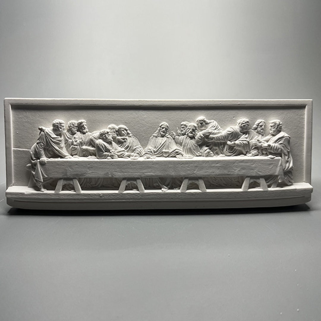 The Last Supper Plaster Statue Relief Ornament Office Home Etsy