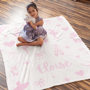 Personalized Ballet Plush Blanket, custom ballet gift, custom dance blanket, little girl blanket, personalized dance gift, ballerina blanket