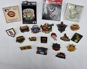 Lote de 21 pines de solapa de béisbol de la MLB, estadios, Twins, Nationals, Cardinals, dorados y plateados, recuerdo, metal, pin de colección, vintage.