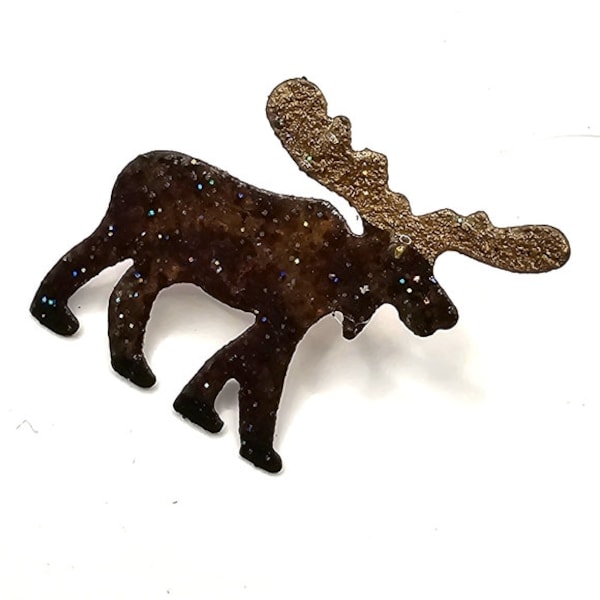 90's Artisan Made New on Card Moose Lapel Pin Souvenir Metal Enamel Figural Alaska Brooch Pinback Button Fashion Costume Jewelry Collectable