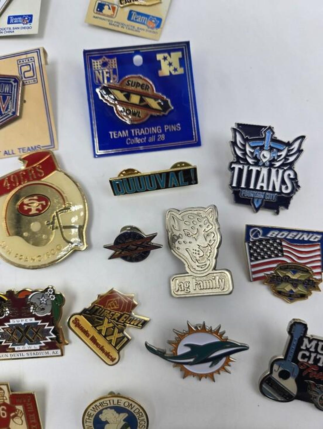 Lot of 62 NFL Football Lapel Pins Super Bowl Seahawks Titans