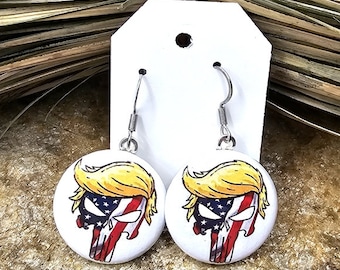 Trump Punisher oorbellen maken Amerika weer geweldig 2024 Donald Trump voor president Republikeinse politiek Souvenir Drop Fashion kostuumsieraden