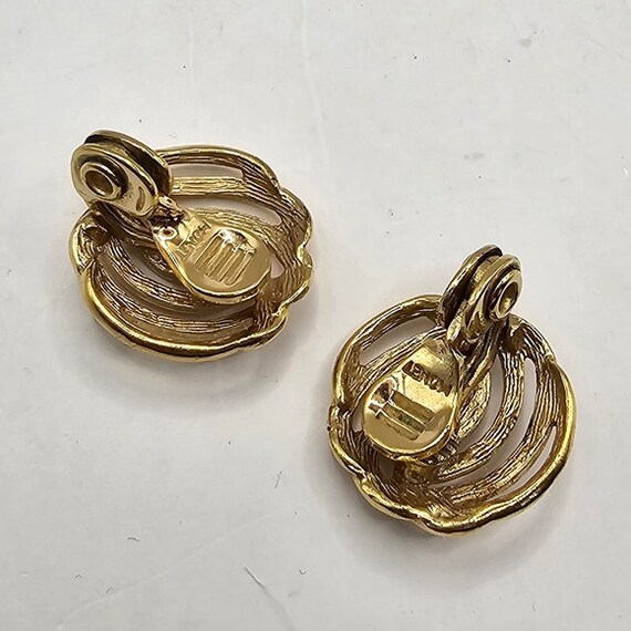 Designer Lot of 2 Pairs 90's Monet Signed Gold To… - image 8