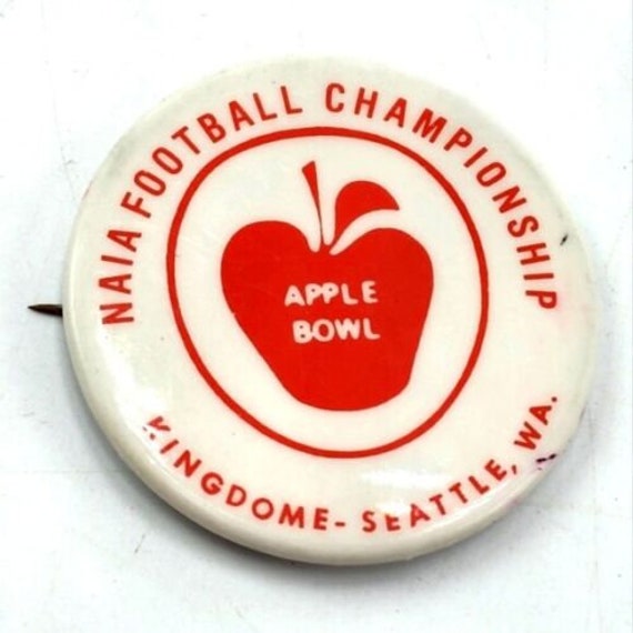 1977 NAIA Football Championship Apple Bowl Button Kin… Gem