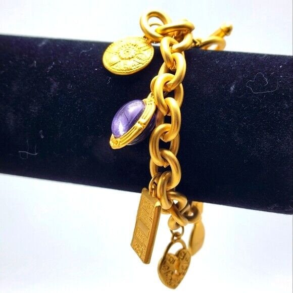 80's Rare Designer Signed Gloria Vanderbilt Cham Bracelet